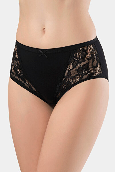 TÜREN Women's Lycra Lace Panties (Pack of 2) 279/Black