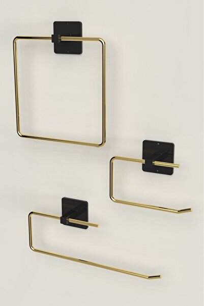 KARTEYA Yapışkanlı Paslanmaz Gold Rulo Havluluk Wc Kağıtlık ve Kare Havluluk ...