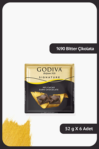 Godiva %90 Bitter Çikolata Kare 52G x6 adet