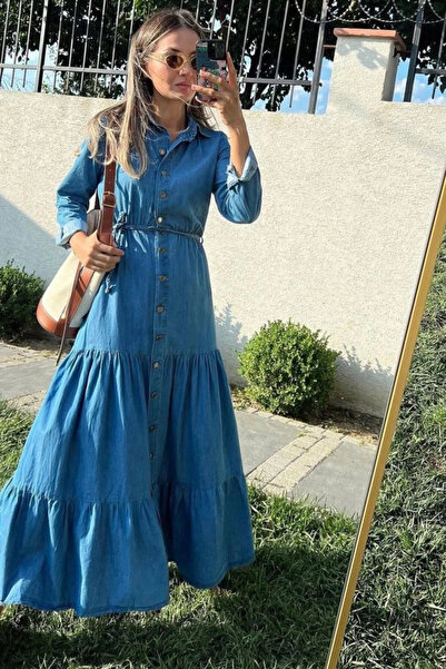Moda Ebrar Blue Shirt Dress