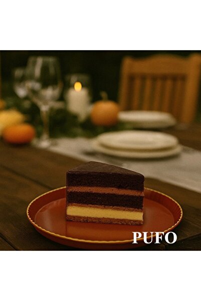PUFO Set of 4 round trays Gentle for serving appetizers, sweets, candies, 15 cm, red