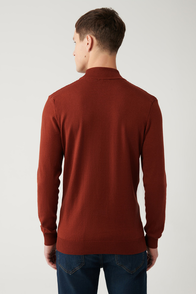 Avva Men's Tile Front Textured Sweater E005106