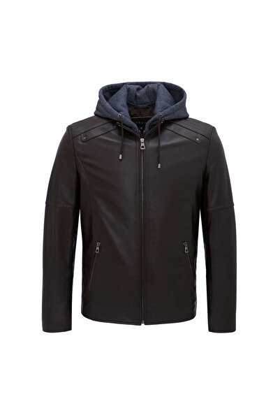 Tergan Kahve Hakiki Deri Erkek Hakiki Deri Mont - E25GRJ310618-Q3I