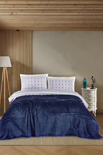 Elart Calinda Blanket Double (200X220 cm) Navy Blue