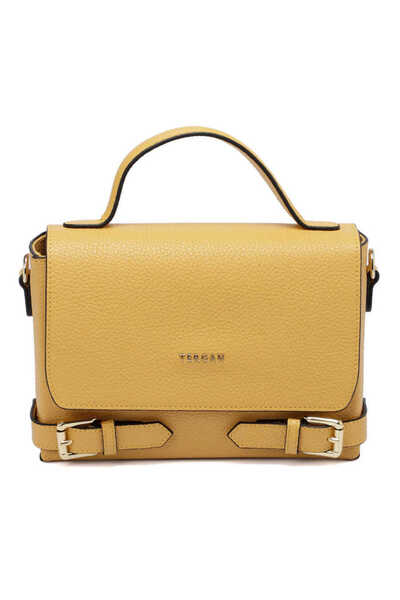 Tergan Yellow Genuine Leather Women's Crossbody Bag - S24Y1Bc79902-H28