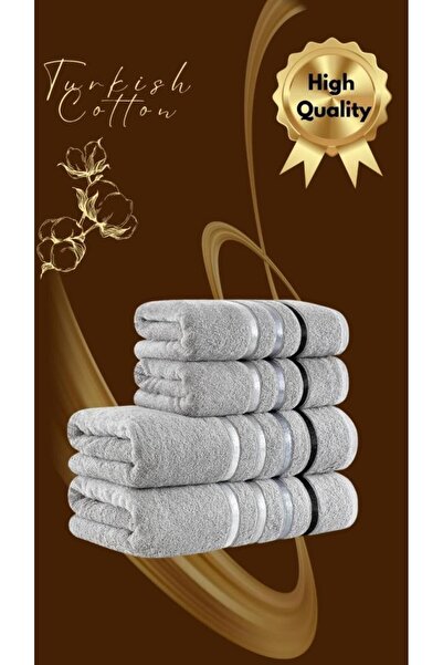 Karna Home Набір рушників для ванної кімнати, 4 штуки, преміум-клас — 70 × 140 см × 2 / 50 × 90 см × 2