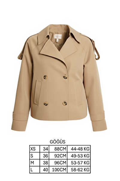 Soydan Güner Kadın Su İtici Özellikli Crop Trençkot Mocca Bej 1420