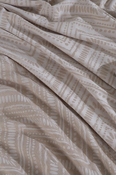 Elart Petra Yatak Örtüsü Takımı Çift Kişilik Keten Görünümlü 3 Parça (240x230 cm) Ekru