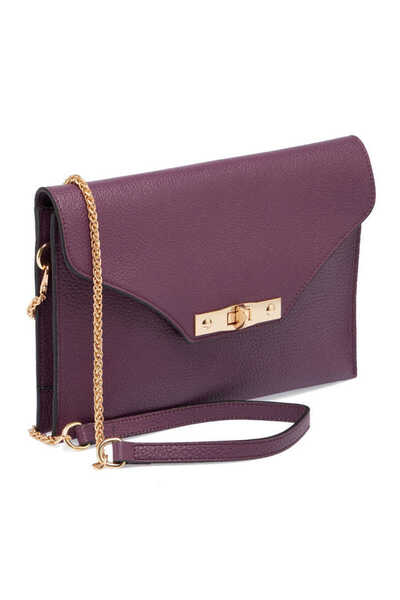 Tergan Purple Genuine Leather Women's Crossbody Bag - S24Y1Bc79475-C48