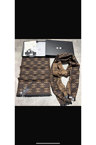 Marka Butikmayamoda Ozel Kutulu Kahverengi Kaşmir Dokulu Pamuk Atkı