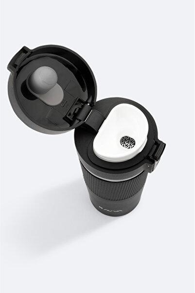 Avva Erkek Siyah Paslanmaz %100 Çelik Termos 400 ML B009902