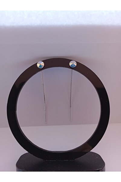 OEM Cercei din argint cu lanț și cristal Swarovski Aurora Borealis