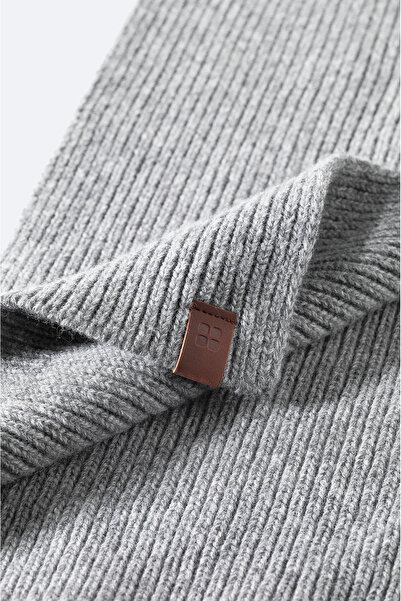 Avva Men's Gray Wool Corded Scarf B009400