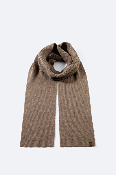 Avva Men's Mink Wool Ribbed Scarf B009400