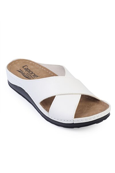 Capone Outfitters Έβενος 107001   Γυναικείες ανατομικές παντόφλες Comfort Cross Band