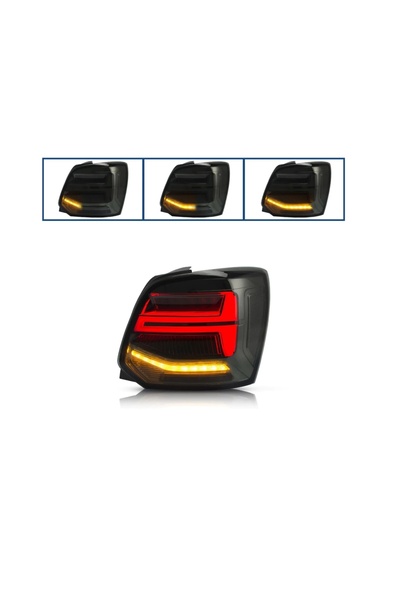 APEXİ 2009+ Vw Polo Q2 Dizayn FÜME Kayar Sinyal Led Stop Takımı