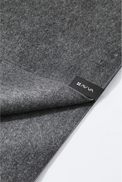 Avva Men's Anthracite Tasseled Plain Shawl B009401