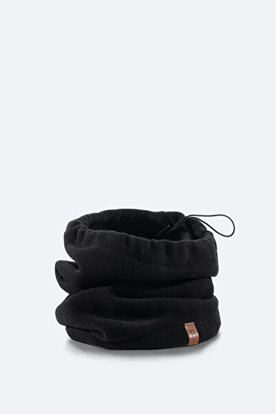 Avva Men's Black Fleece Basic Neck Collar Beanie and Gloves Set B 009250