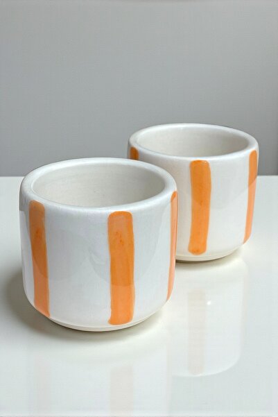 YUUGI CERAMIC فنجان قهوة تركي وإسبريسو مزدوج من السيراميك مصنوع يدويًا بخطوط ...