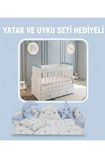 BANANA BABY SOFT UYKUSETİ VE YATAK HEDİYELİ ANNEYANI SALLANIR İKİ ÇEKMECELİ 60*120 BEŞİK