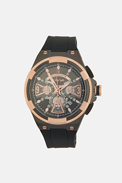 Avva Men's Black Gift Boxed Silicone Cord Wrist Watch B009017