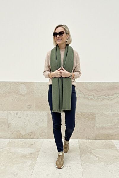 novon Șal de iarnă cu model de zăbrele cu textura de lână cu detaliu de ciucuri cu atingere moale virală / eșarfă lungă