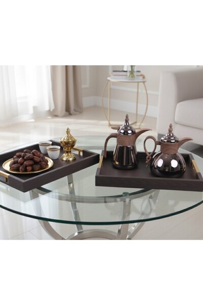 Generic Elegant hospitality set - two tumblers and two trays with a luxurious design