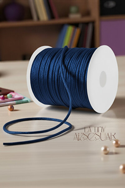 LA TINY AKSESUAR 5 أمتار من حبل فلاش أزرق من النايلون الساتان، وأساور الصداقة...