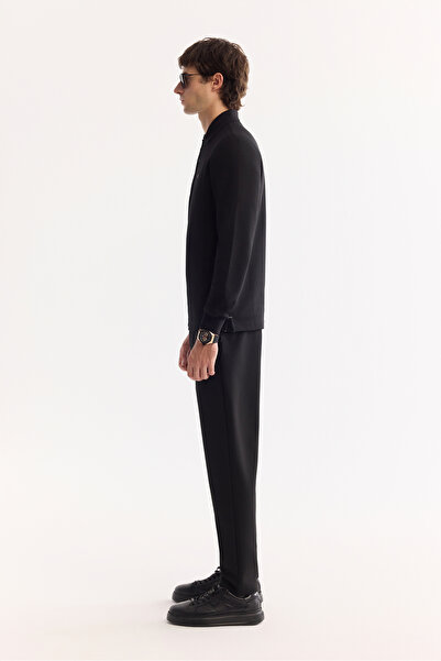 Avva Ανδρικό μπλουζάκι με μαύρο γιακά πόλο, βαμβακερό, βασικό, λεπτή εφαρμογή, B001080