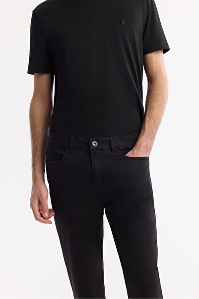 Avva Erkek Siyah Soft Touch Pamuklu Slim Fit Pantolon B003038