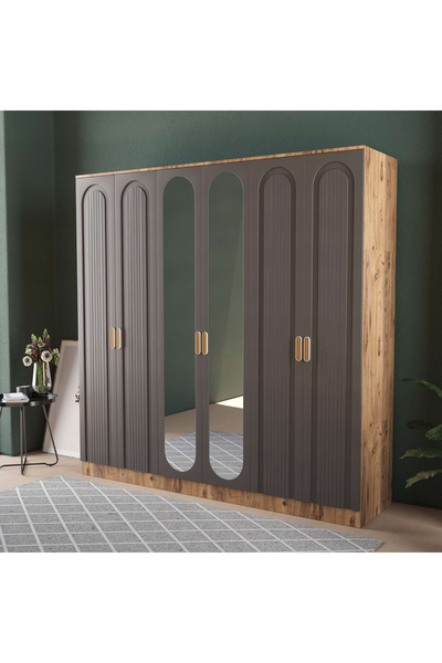 Teen & Bright MİLA 6 KAPAKLI EKO GARDIROP - MDF KAPAK