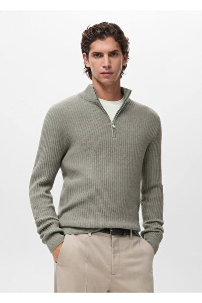 MANGO Man Ribana fermuarlı yaka kazak