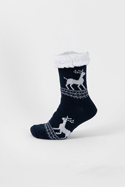 TOP TO HEEL İçi Peluş Kaydırmaz Taban Kışlık Ev Çorabı / Ev Botu / Uyku Çorabı - Yeniyıl Temalı