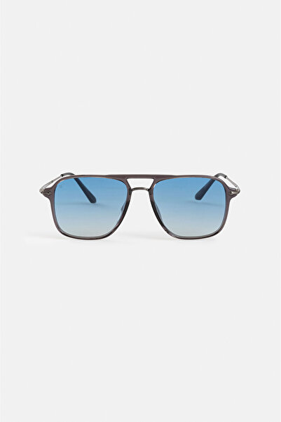 Avva Men's Silver Square Frame Polarized Sunglasses A51Y8800