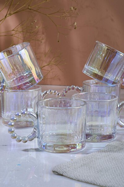 Perotti Ringo Line Luster - 100ml Cam Cup with 6 Bead Handles Espresso and Turkish Coffee Cup