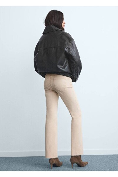 MANGO Woman Sienna flare crop jean pantolon