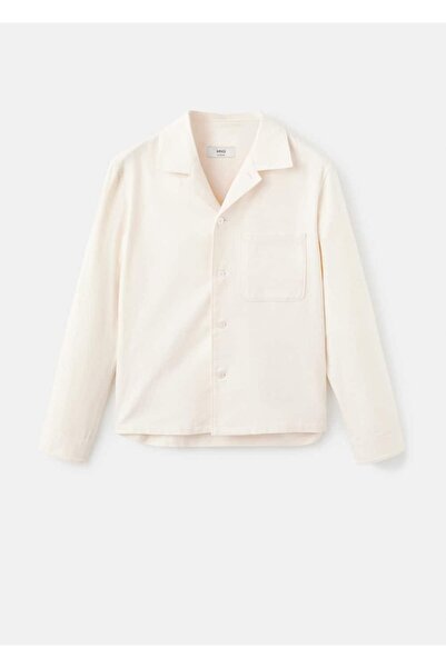 MANGO Man Cepli %100 pamuklu gömlek ceket
