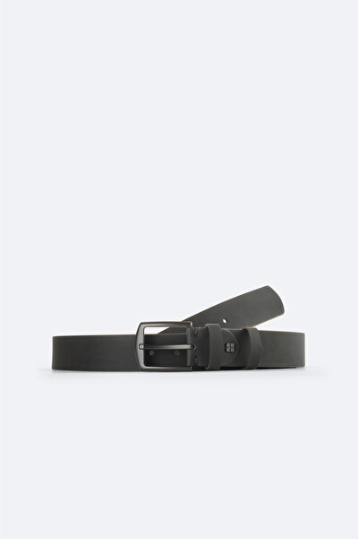 Avva Men's Black 100% Leather Classic Buckle Belt A51Y9307