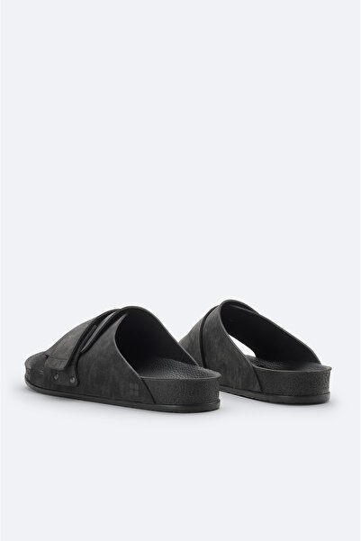 Avva Men's Black Single Strap Lightweight Comfortable Sole Sandals Slippers A51Y8302