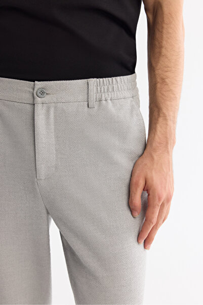 Avva Erkek Açık Gri Yanı Lastikli Bi-Stretch Kolay Ütülenen Chino Slim Fit Pantolon B003037