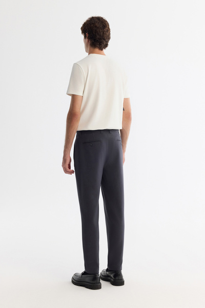 Avva Erkek Antrasit Klasik Bel Bi-Stretch Slim Fit Chino Pantolon B003035