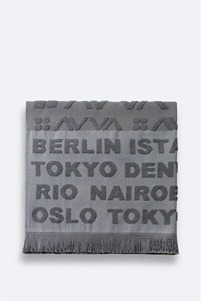 Avva Ανδρική πετσέτα Anthracite Jacquard City Written A51Y8200