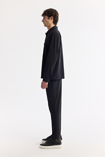 Avva Jachetă cămașă pentru bărbați, neagră, cu guler clasic, rezistentă la riduri, confortabilă, A51Y2118