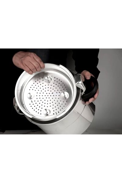 Kitchen King Kitchen King pressure cooker made of shiny aluminum, cooking pot with a rack for cooking mandi, 11 liters