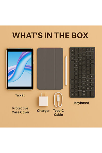 OTEETO TAB 8 (Gold) – 8-inch IPS, 8GB RAM, 256GB ROM, Android 13, 5G