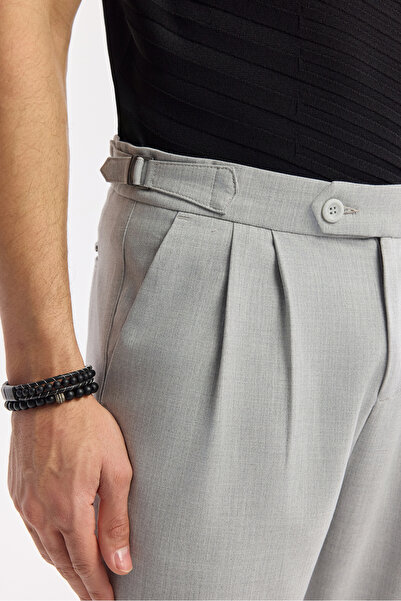 Avva Чоловічі сірі класичні штани з поясом і апетітами Carrot Fit A51Y3026