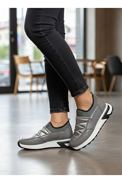 Catelyn Women's Sneaker Gray Satin Casual Sports Shoes & Orthopedic Sole