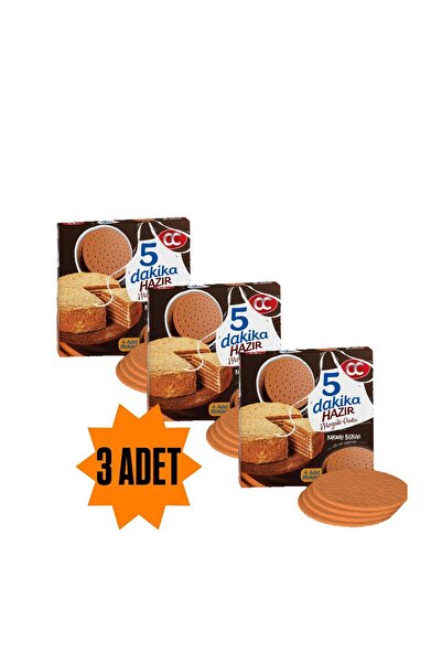 CC 5 Dakika Mozaik Pasta 3 Adet 5 Dakika Hazır Mozaik Pasta - 20 cm Çapında 4 Kat KAKAOLU Pasta Tabanı Bisküvisi
