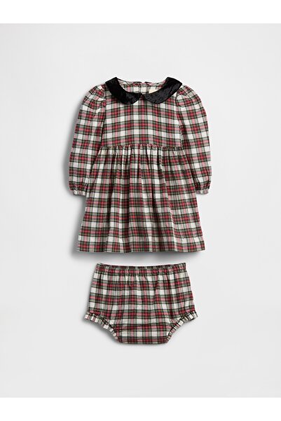 GAP Bebek Kırmızı Flannel Two-Piece Outfit Set