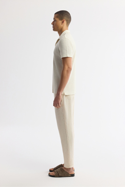 Avva Ανδρικό μπλουζάκι με ριγέ βαμβακερό γιακά από ζακάρ, κανονική εφαρμογή A51Y1152